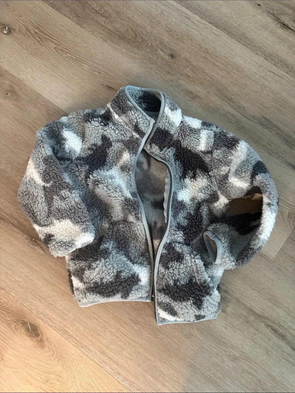 The Children's Place Gray & White Sherpa Puffer Jacket